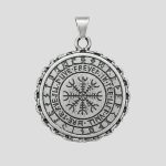 پلاک و گردنبند دو رو استیل طرح درخت گاندور مدل Helm of Awl کد Njd-26E0471 - Image 4