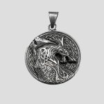 پلاک و گردنبند دو رو استیل وایکینگی طرح Howling Wolf کد Njd-26E0501 - Image 3