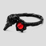 انگشتر گوتیک طرح کلاغ و دانه جادویی کد ICH-26F0661 - Image 3