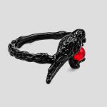 انگشتر گوتیک طرح کلاغ و دانه جادویی کد ICH-26F0661 - Image 4