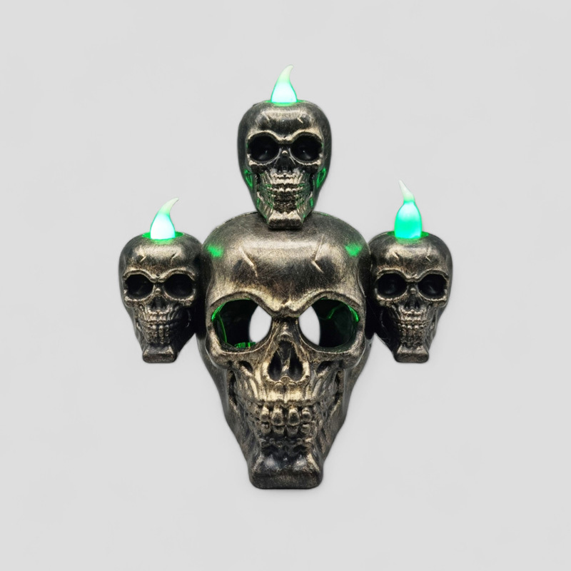 جاعودی اسکلتی چراغ دار سه شعله مدل 4-Skulls کد Dbm-26F0478 (استوک) دکور اسکلتی چراغ دار سه شعله مدل 4-Skulls کد Dbm-26F0478 - Image 1