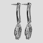 ست گردنبند و گوشواره استیل دست اسکلتی طرح عشق جاودان کد ICH-26F0656 - Image 5