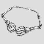ست گردنبند و گوشواره استیل دست اسکلتی طرح عشق جاودان کد ICH-26F0656 - Image 4