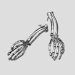 ست گردنبند و گوشواره استیل دست اسکلتی طرح عشق جاودان کد ICH-26F0656 - Image 6