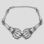 ست گردنبند و گوشواره استیل دست اسکلتی طرح عشق جاودان کد ICH-26F0656 - Image 3