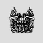 انگشتر اسکلتی مدل Skull V-Twin کد Njd-26G0701