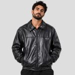 جکت چرم اسپرت طرح کروم هارتز کد 26G0382 مشکی - Image 2
