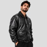 جکت چرم اسپرت مدل Philipp Plein کد 26G0377 مشکی - Image 3