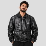 جکت چرم اسپرت مدل Philipp Plein کد 26G0377 مشکی - Image 2