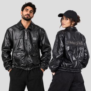 جکت چرم اسپرت مدل Philipp Plein کد 26G0377 مشکی