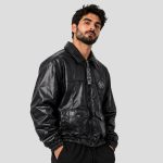 جکت چرم اسپرت مدل plein کد 26G0372 مشکی - Image 3
