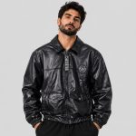 جکت چرم اسپرت مدل plein کد 26G0372 مشکی - Image 2