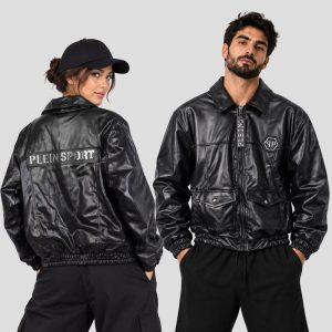 جکت چرم اسپرت مدل plein کد 26G0372 مشکی