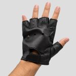 دستکش چرم نیم انگشت مدل Black Fist کد ICH-26G0397 - Image 3